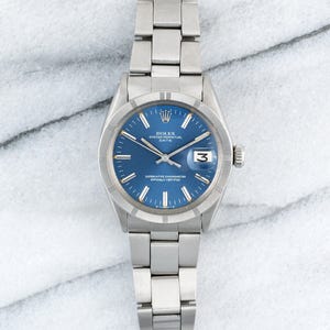 Vintage Rolex Oyster Perpetual Reference 1501 Blue Sigma Dial Automatic 34mm Case Box & Papers