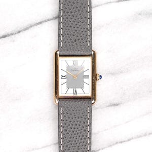 Vintage Cartier Tank Two Tone Grey Dial Quartz 1980s 23x30mm Case