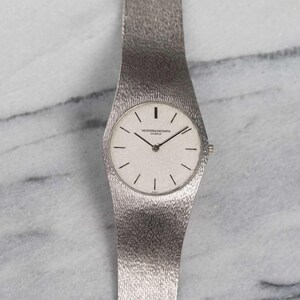 Vintage Vacheron Constantin Stardust Dial 18K White Gold Manual Wind 1970s 35mm Case