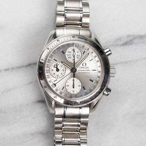 Omega Speedmaster Triple Calendar Automatic Chronograph Silver Dial 39mm Case