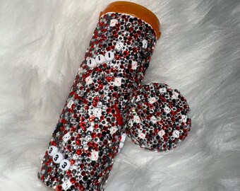 Ängelnummer Strass Pillerbehållare: Blingad Medicinflaska med Barnsäkert Lock