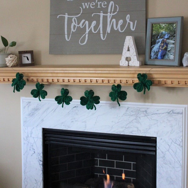 Shamrock St Patrick Day Decor , Shamrock Banner , Classroom Decor , Clover Garland , Ireland Garland , Irish Decor , party banner