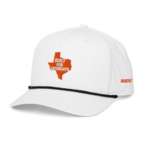 Built for Saturdays | Texas Football Rope Hat – White/Black Game Day Cap
