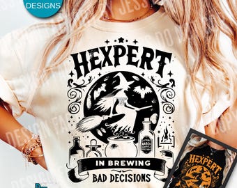 Hexpert Funny Halloween PNG Sarcastic Snarky Witch Png Funny Adult Humor Witchcraft Png Retro Halloween Trendy Sassy Sarcasm ORIGINAL