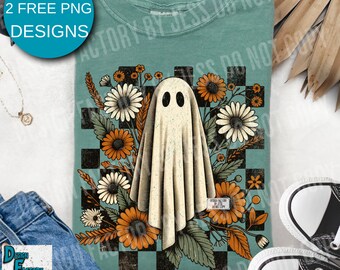 Cute Vintage Retro Ghost Halloween shirt Png, Boo Ghost Shirt Png, Retro Cottagecore Ghost Halloween PNG, Boo Halloween Sublimation Design