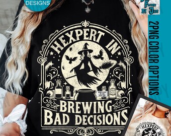 Hexpert Funny Halloween PNG Sarcastic Snarky Witch Png Funny Adult Humor Witchcraft Png Retro Halloween Trendy Sassy Sarcasm ORIGINAL