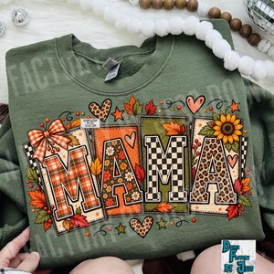 Fall Mama PNG, Autumn Coquette Patchwork Mom Design, Cozy Plaid Leopard Checkerboard Mama Shirt, Rustic Fall Sublimation Digital Download,