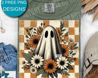 Cute Vintage Retro Ghost Halloween shirt Png, Boo Ghost Shirt Png, Retro Cottagecore Ghost Halloween PNG, Boo Halloween Sublimation Design