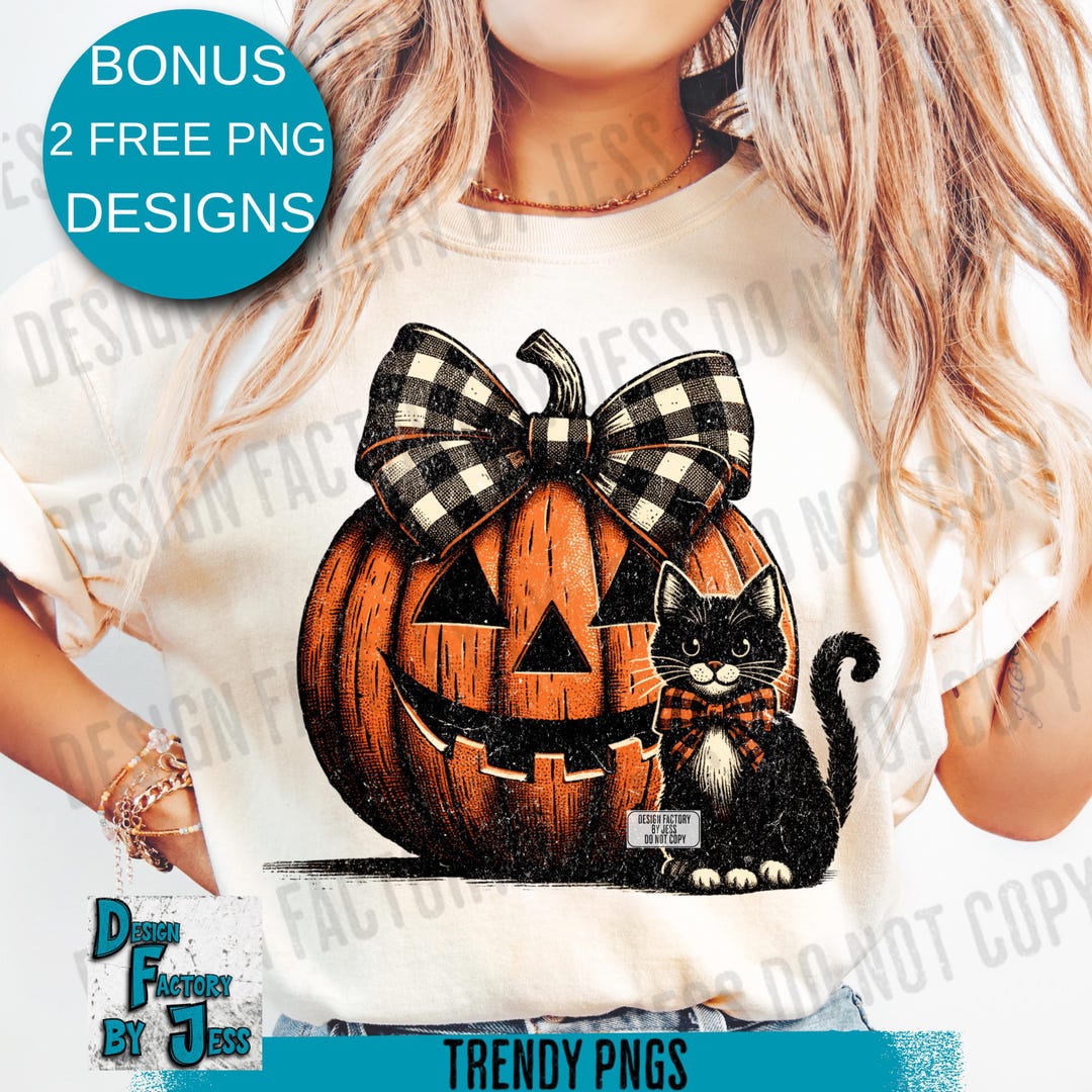 Black Cat Pumpkin Png, Cat Lover Png, Retro Halloween Png, Gothic Png ...