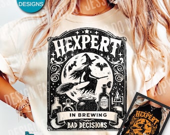 Hexpert Funny Halloween PNG Sarcastic Snarky Witch Png Funny Adult Humor Witchcraft Png Retro Halloween Trendy Sassy Sarcasm ORIGINAL