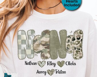 Nana PNG Design, Neutral Camo Nana Shirt PNG, Trendy Grandma Sublimation, Checkered Leopard Nana Graphic, Mother’s Day Nana Gift Download