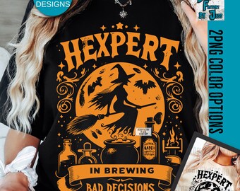Hexpert Funny Halloween PNG Sarcastic Snarky Witch Png Funny Adult Humor Witchcraft Png Retro Halloween Trendy Sassy Sarcasm ORIGINAL