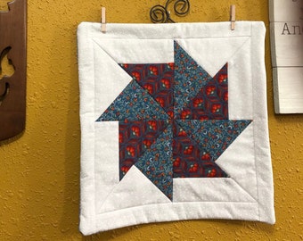 Flying Kite, Mini Quilt, Mug Rug, Wall Hanger Quilt