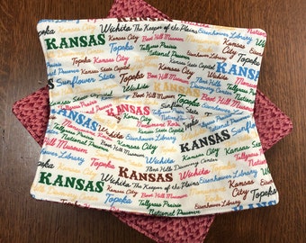 All Places Kansas, Ser of 2, Date Night, Themed Fabric, Bowl Cozies