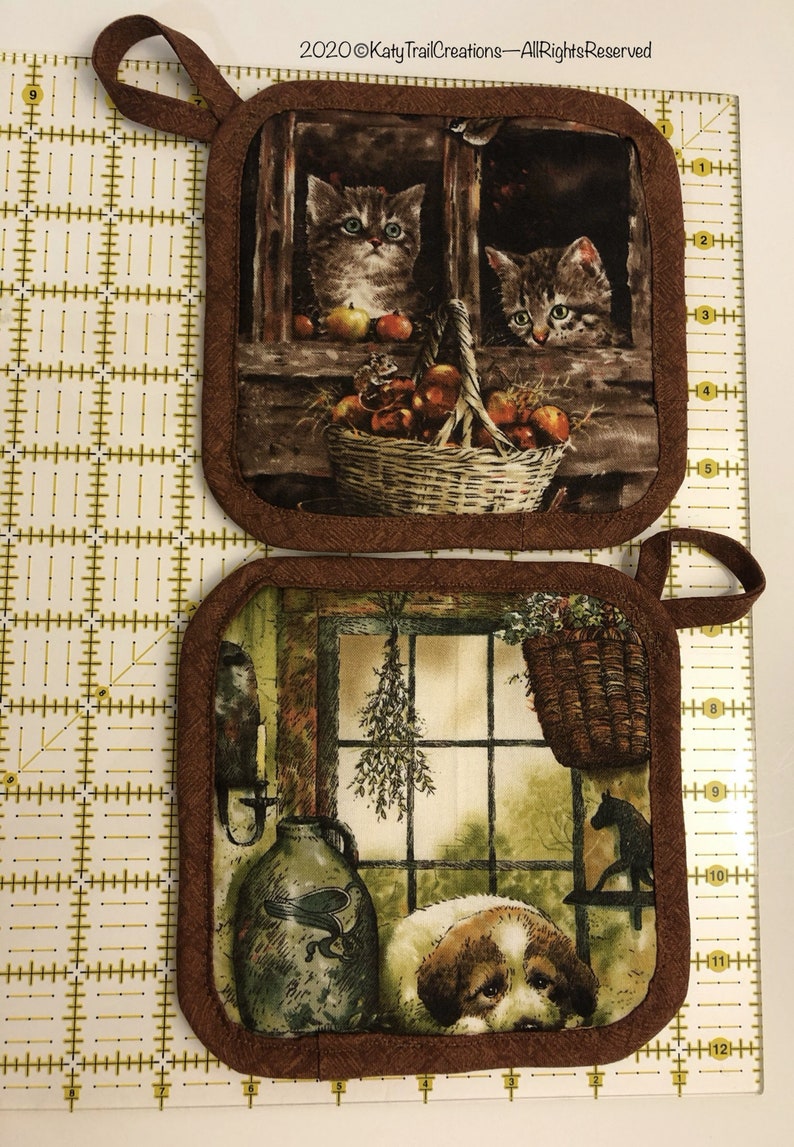 KatyTrailCreations Kittens and Puppy Potholder - Thumbnail 3