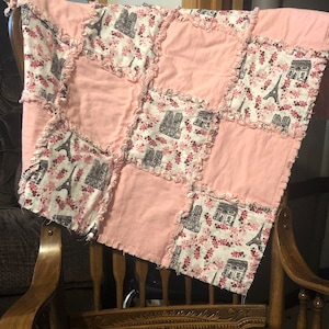 Baby Rag Quilt, Flannel Rag Quilt, Springtime Baby