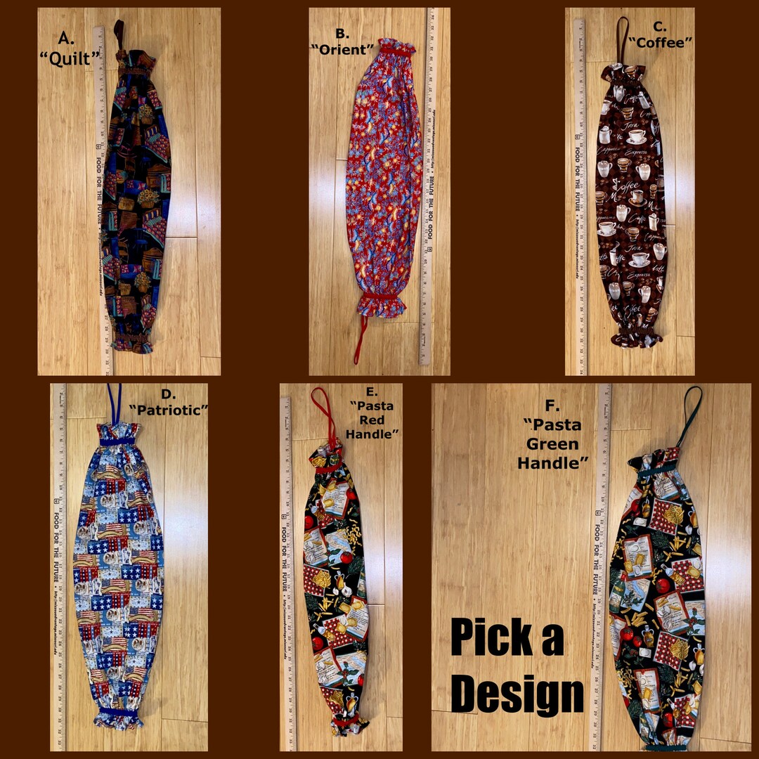 Extra Large Plastic Bag Holder, Assorted Fabric Designs, Ready to Ship