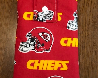 Chiefs Padded Book Sleeve, Mass Media Size, Kansas City Chiefs Fabric, Snap Closure
