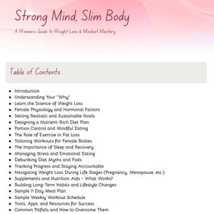 Strong Mind, Slim Body; A Woman’s Guide to Weight Loss and Mindset Mastery