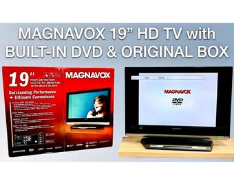 Magnavox 19MD358B 19" hd lcd Tv Built-in DVD Player w/ Original Box and Remote