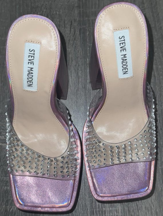Steve Madden Ruby Pink iridescent platform sandal… - image 10
