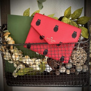 Kate spade new york coated canvas owl print mini crossbody bag - rare red combo
