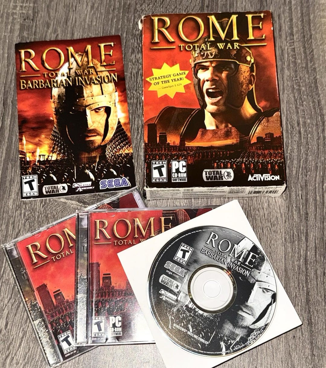 Rome Total War and Barbarian Invasion PC Game & Expansion