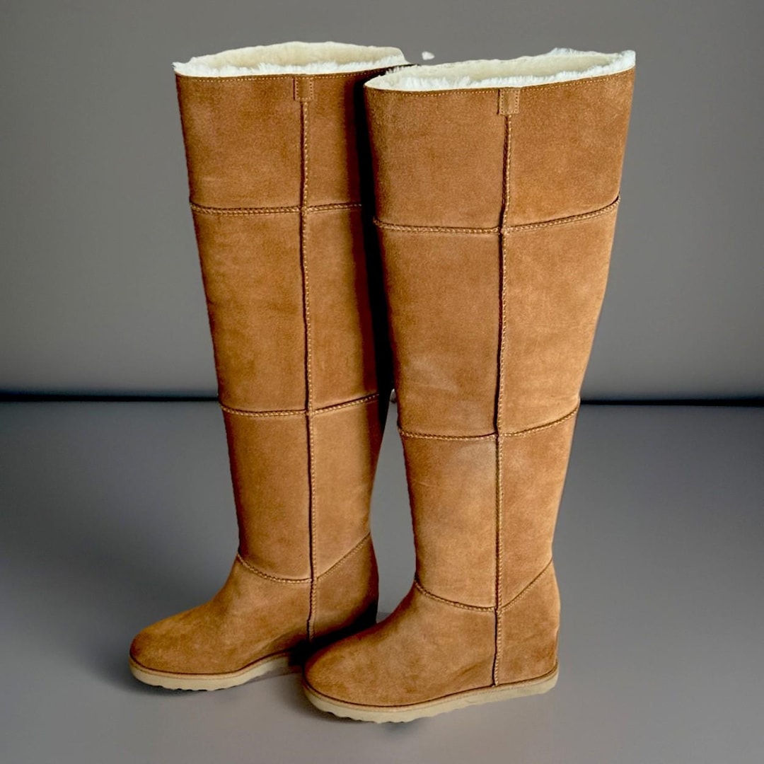 Ugg Classic Femme Chestnut Wedge Tall Boots Over the Knee Suede - Main Image
