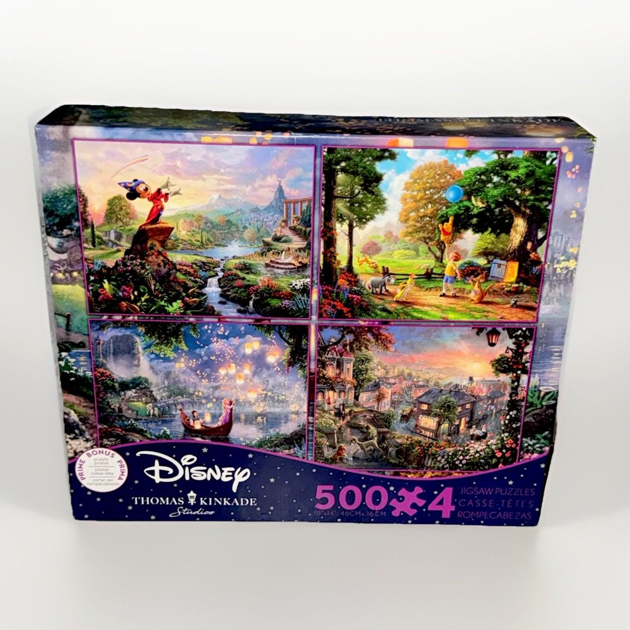 Disney Thomas Kinkade 500 X 4 Jigsaw Puzzles: Fantasia, Tangled