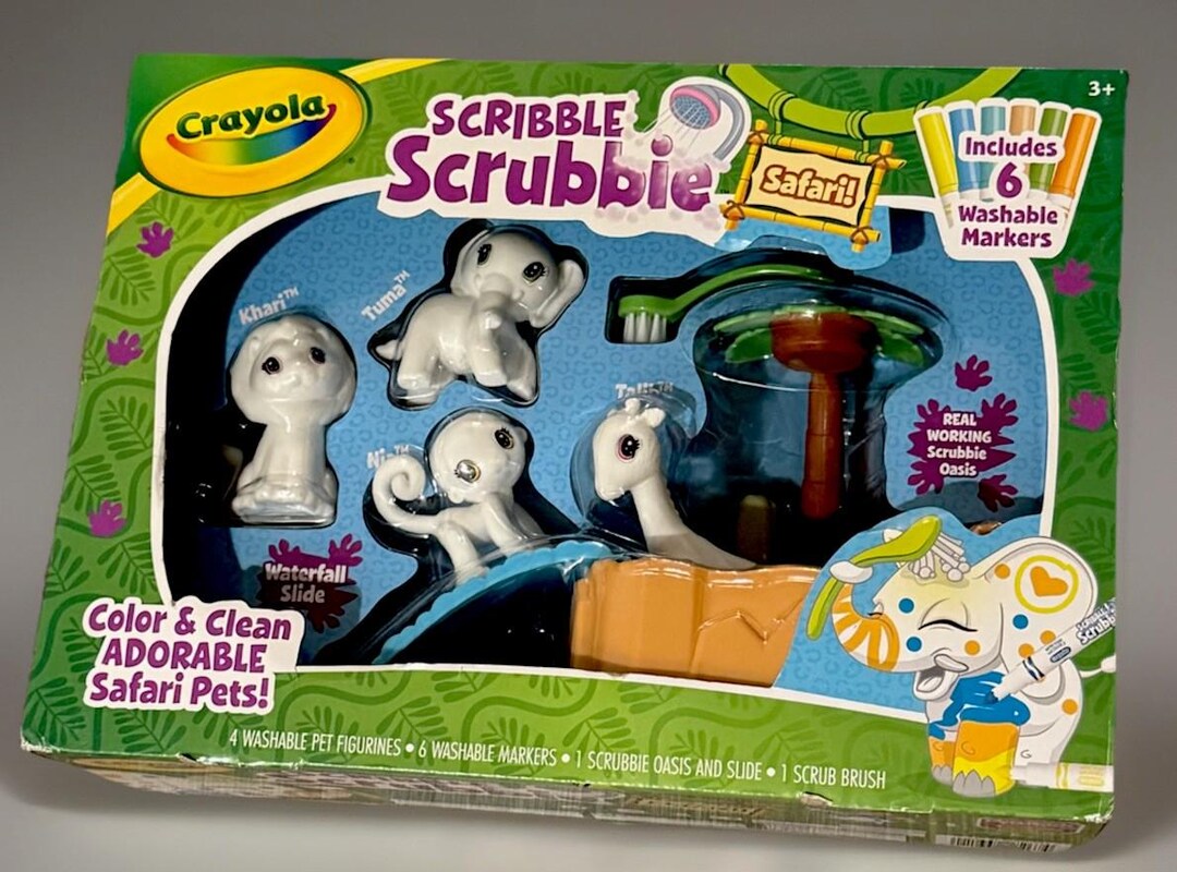 Crayola Scribble Scrubbie Safari Animals Tub Set, Color & Wash Creative ...