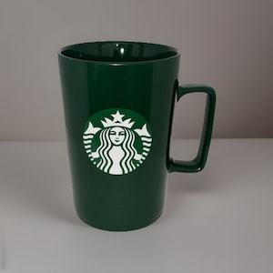 Starbucks mermaid green coffee mug 15 oz 5&quot; tall - hot beverage collectible 2020