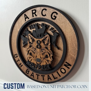 Custom Army Battalion Plaque Wood Wall Art Gift for Soldier Custom Military Patch Sign Personalized Army Reserve Gift for Veteran or Retiree