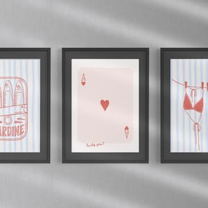 Red, Pink, and Blue Striped Wall Art