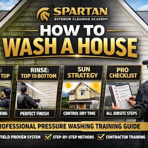 Pressure Washing Training Guide | How to Wash a House Step-by-Step | Soft Wash System | Contractor Cheat + Chemical ratio mix Sheet PDF