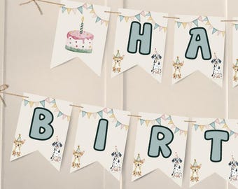 Two Let the Dogs Out Birthday Banner | Dog Theme 2nd Birthday | Editable Canva Template | Puppy Party Garland tldobp25