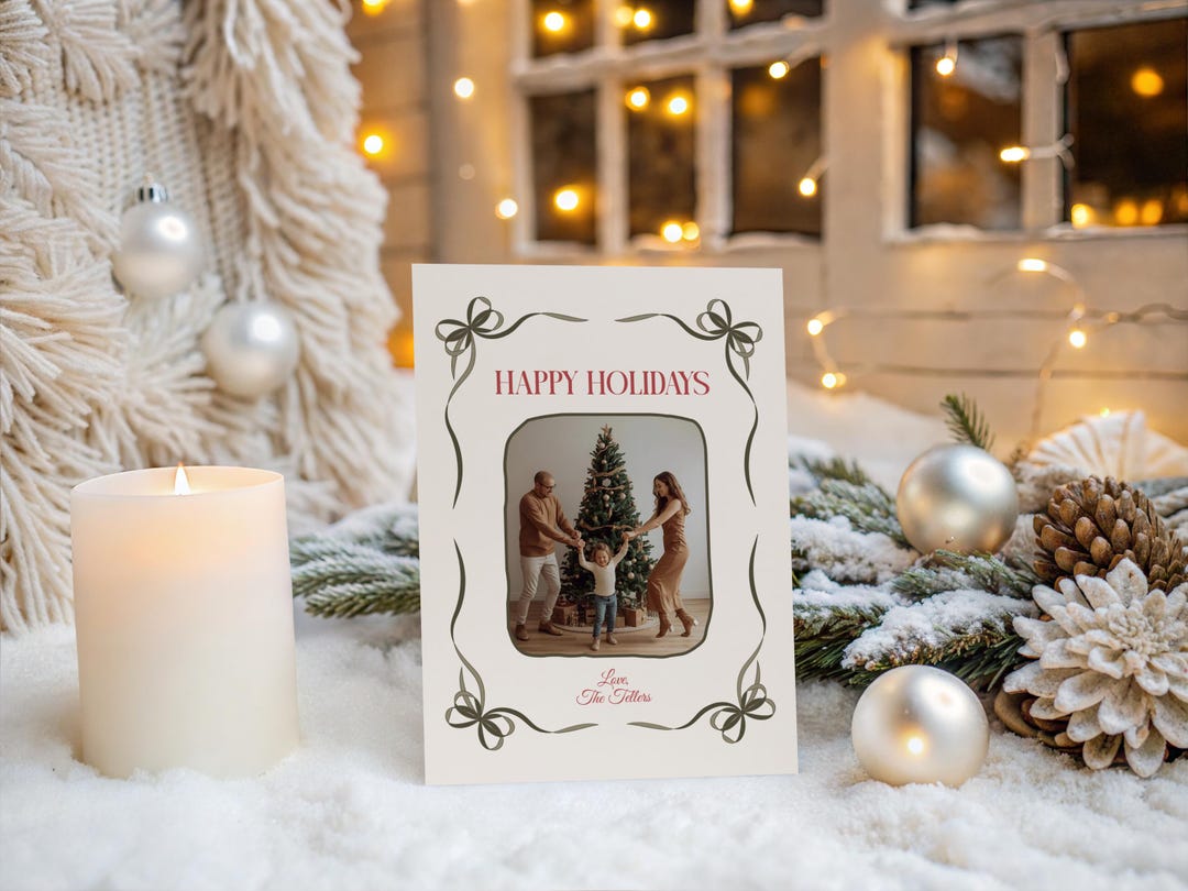 Christmas Card Template 5x7 Editable Photo Holiday Card Canva