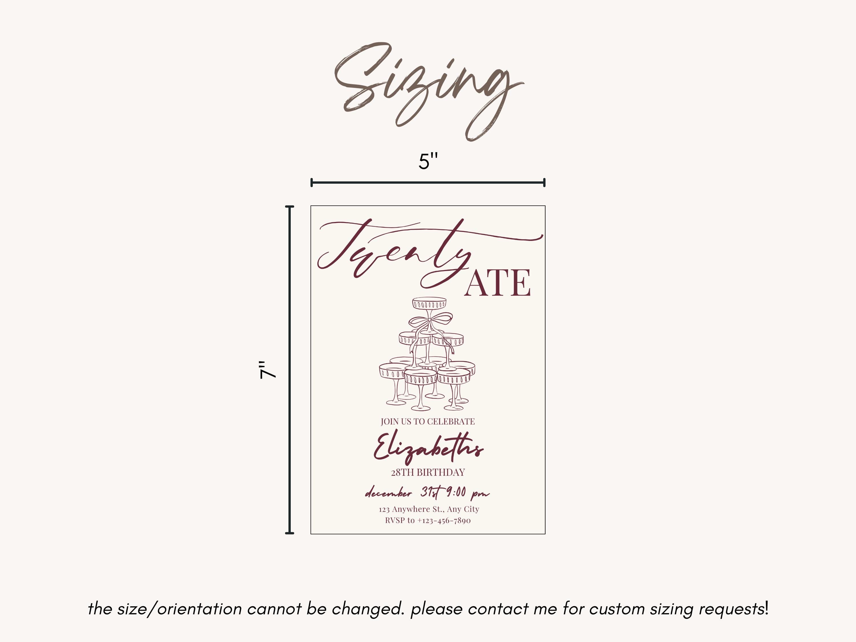 Twentyate Sign Twenty Ate 28th Birthday Invitation Template | Editable 28th Birthday ...