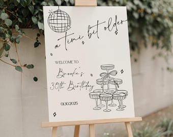 Martini Birthday Welcome Sign: Editable Canva Template (18x24 Digital Download)
