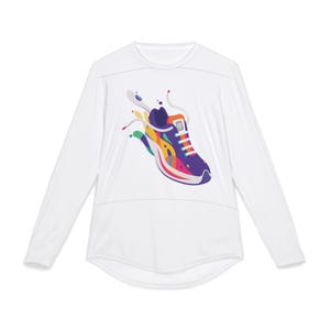 Running Shoe UV Protection Activewear Shirt, Sun Protection Long Sleeve Tee, Outdoor Sportswear, Ideal for Hiking, Running, Beach Days