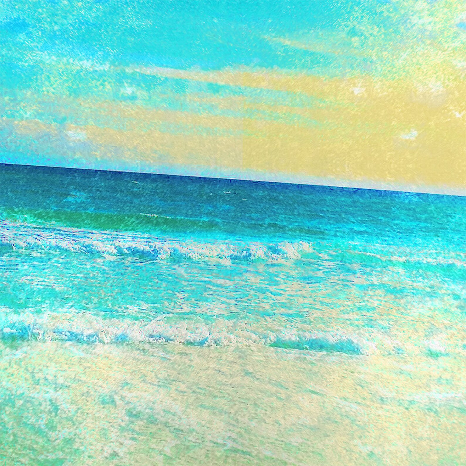 Printable OCEAN WALL ART Serene Beach Scene, Digital Download ...