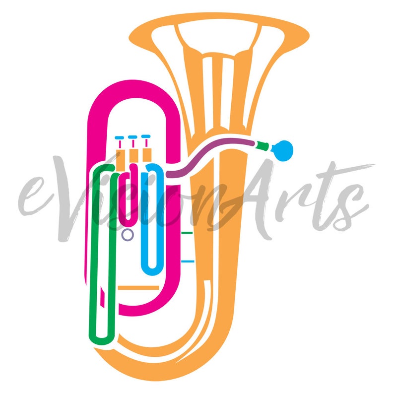 Afdrukbare MUZIEK CLIP ART Piano, Tuba, Cello, Accordeon, Xylofoon, Dirigent, Digital Download, EvisionArts afbeelding 5