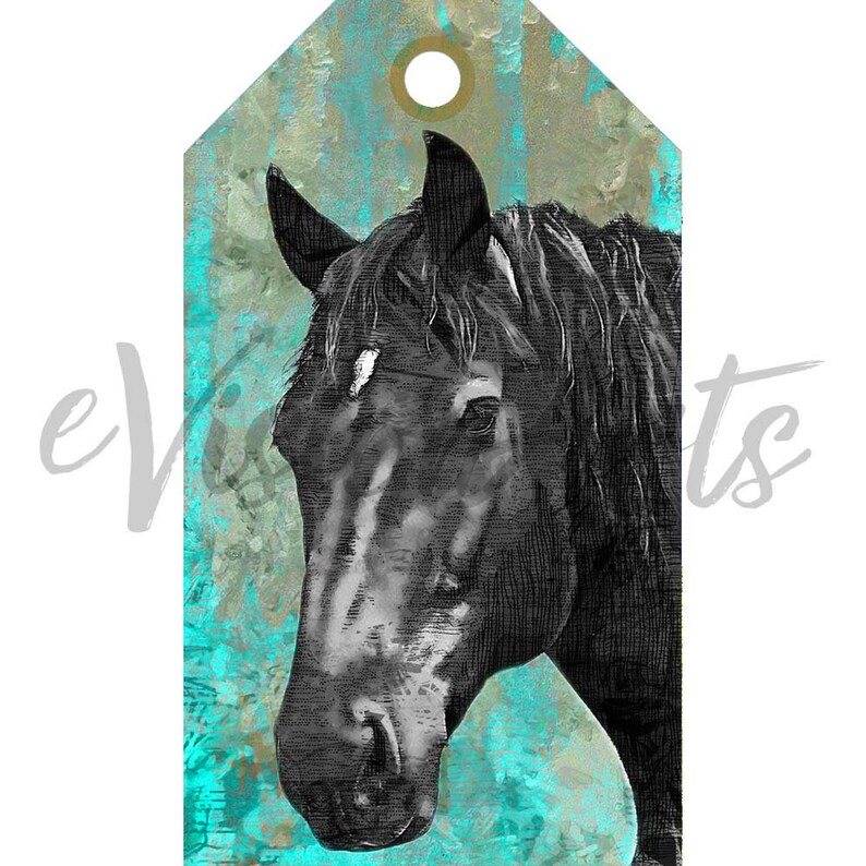 Printable HORSE GIFT TAGS - Watercolor, Digital Download, Evisionarts ...