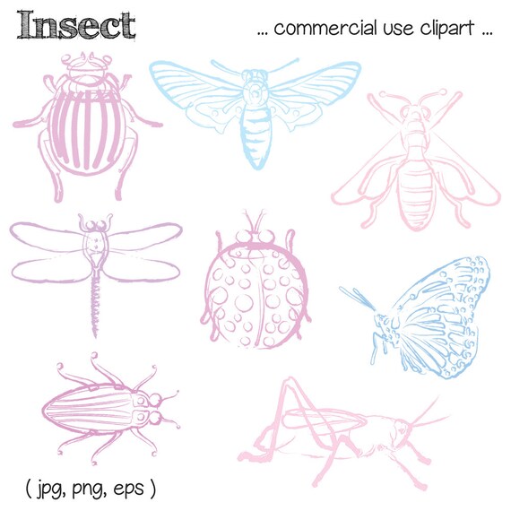 Download Free Pastel Insect Clipart Bug Clipart Bug Clip Art Beetle Etsy SVG Cut Files