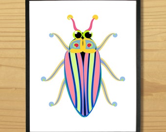 Printable INSECT WALL ART - Beetle, Digital Download, EvisionArts