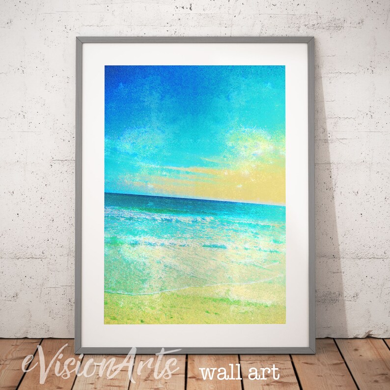 Printable OCEAN WALL ART Serene Beach Scene, Digital Download, EvisionArts image 2