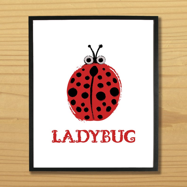 Printable LADYBUG WALL ART, Digital Download, EvisionArts image 1