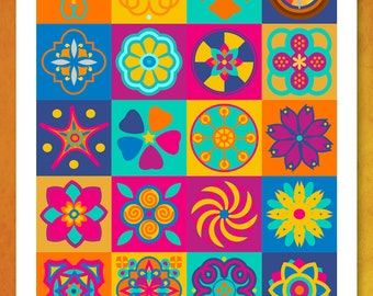 Printable GEOMETRIC SCRAPBOOK PAPER, Digital Download, EvisionArts
