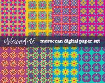 Printable Inspired by MOROCCO SCRAPBOOK PAPER, Digital Download, EvisionArts