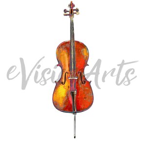 Printable MUSIC CLIP ART Cello, Piano, Violin, Banjo, Guitar, Digital Download, EvisionArts image 3