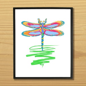 Afdrukbare DRAGONFLY WALL ART, Digitaal downloaden, EvisionArts